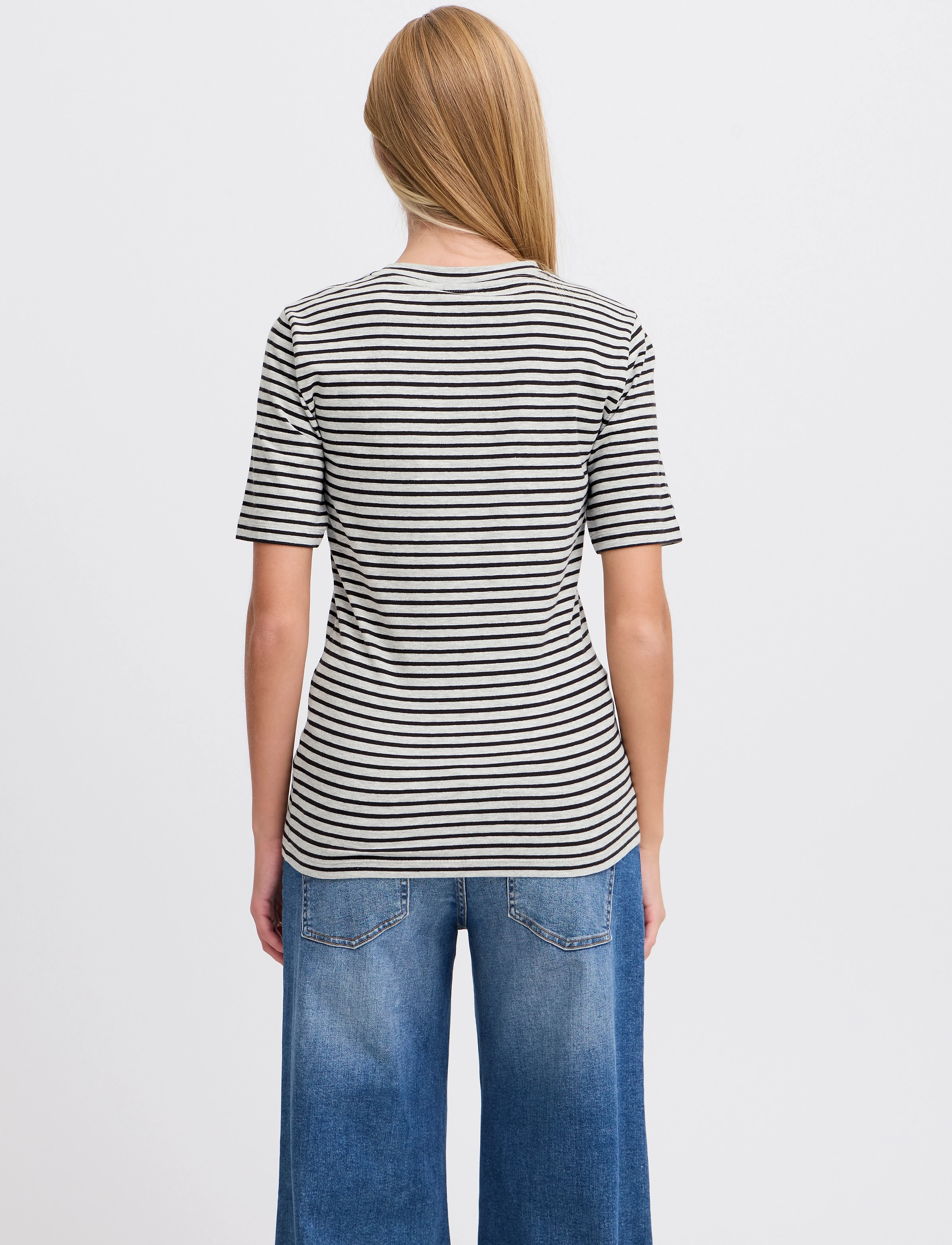 ICHI - IHMIRA SS2 - grey melange w. black - 3