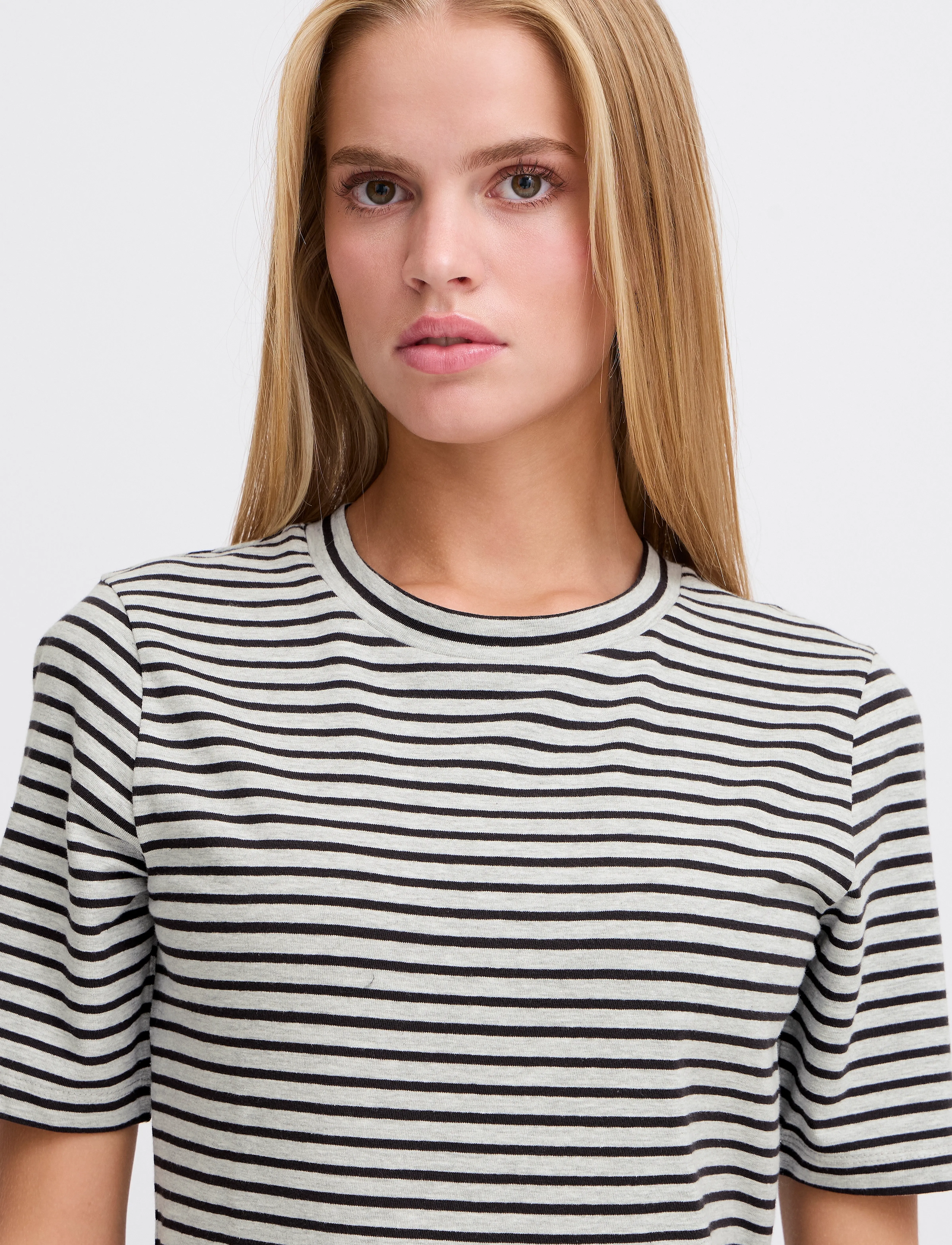 ICHI - IHMIRA SS2 - grey melange w. black - 4
