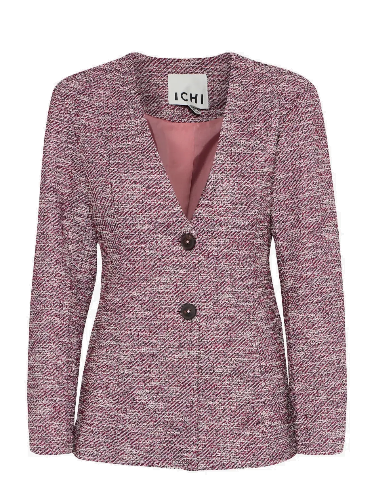 ICHI IHKATE CHECLÉ BL2 - Tøj - PINK BERRY BOUCLÉ / burgundy