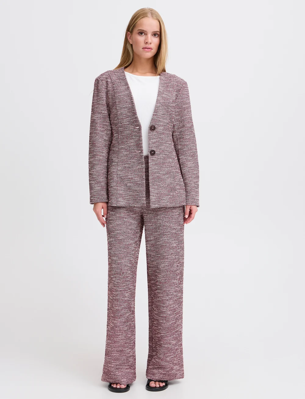 ICHI - IHKATE CHECLÉ BL2 - enkeltradede blazere - pink berry bouclÉ - 0