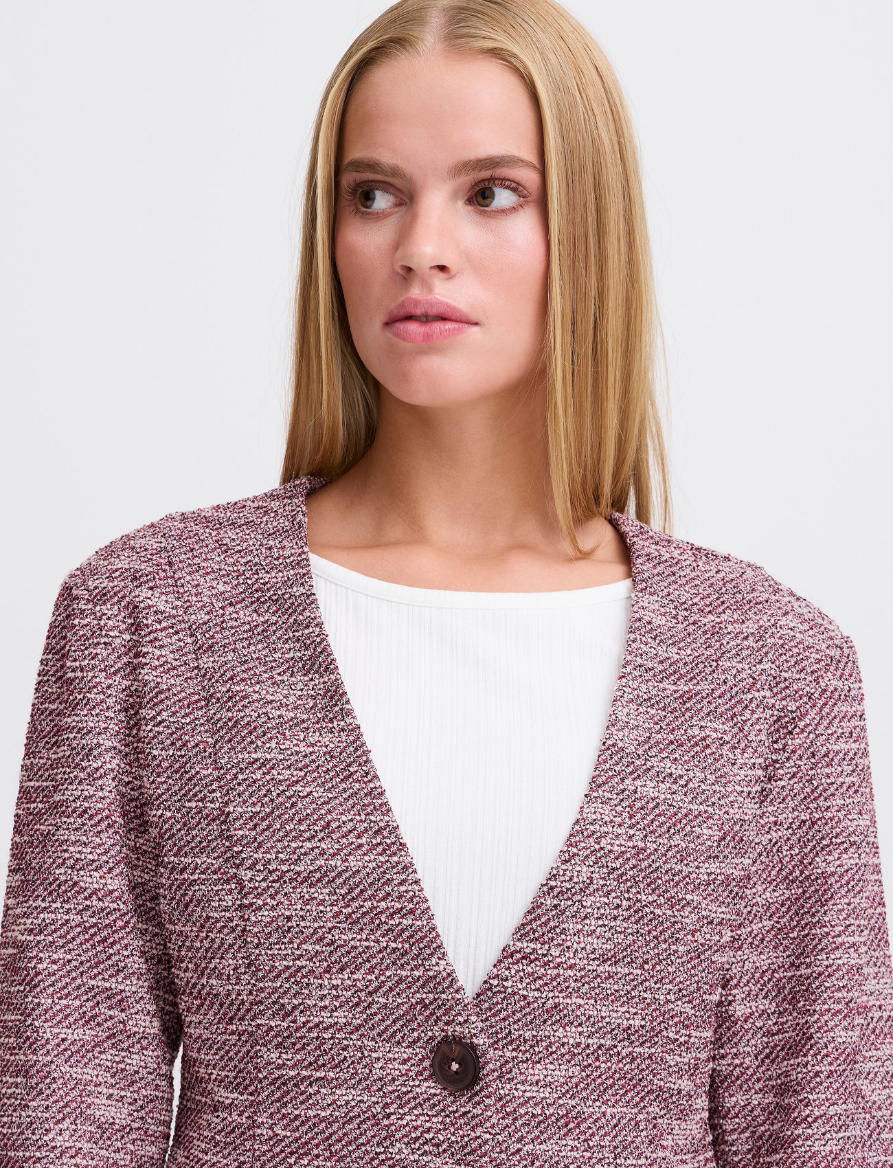 ICHI - IHKATE CHECLÉ BL2 - einreihige blazer - pink berry bouclÉ - 4
