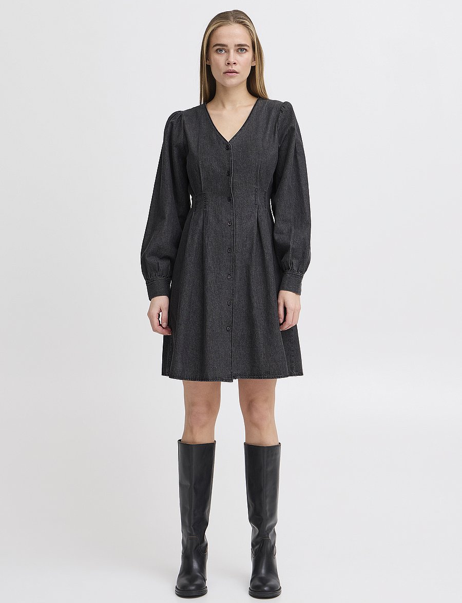 ICHI - IHARCHER DR - jeansklänningar - washed black - 0