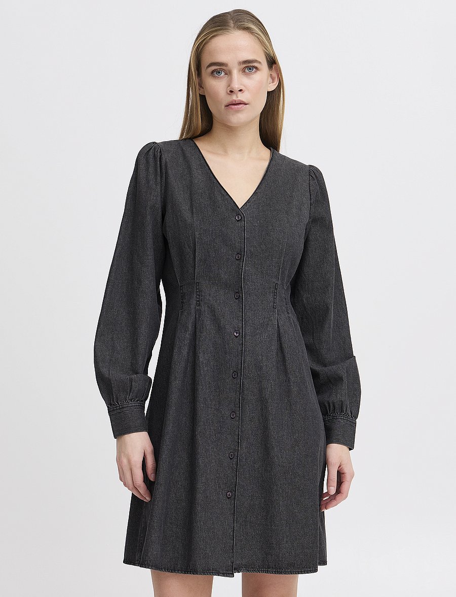 ICHI - IHARCHER DR - jeansklänningar - washed black - 3