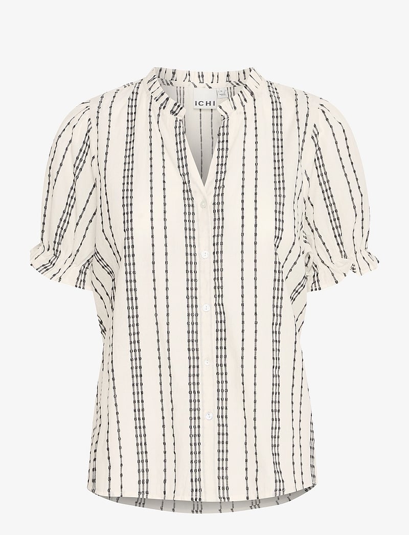 ICHI - IHJOSINE SH2 - lühikeste varrukatega särgid - birch w. black jacquard stripe - 1