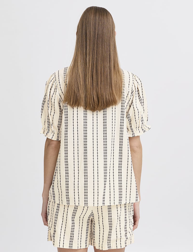 ICHI - IHJOSINE SH2 - lühikeste varrukatega särgid - birch w. black jacquard stripe - 3