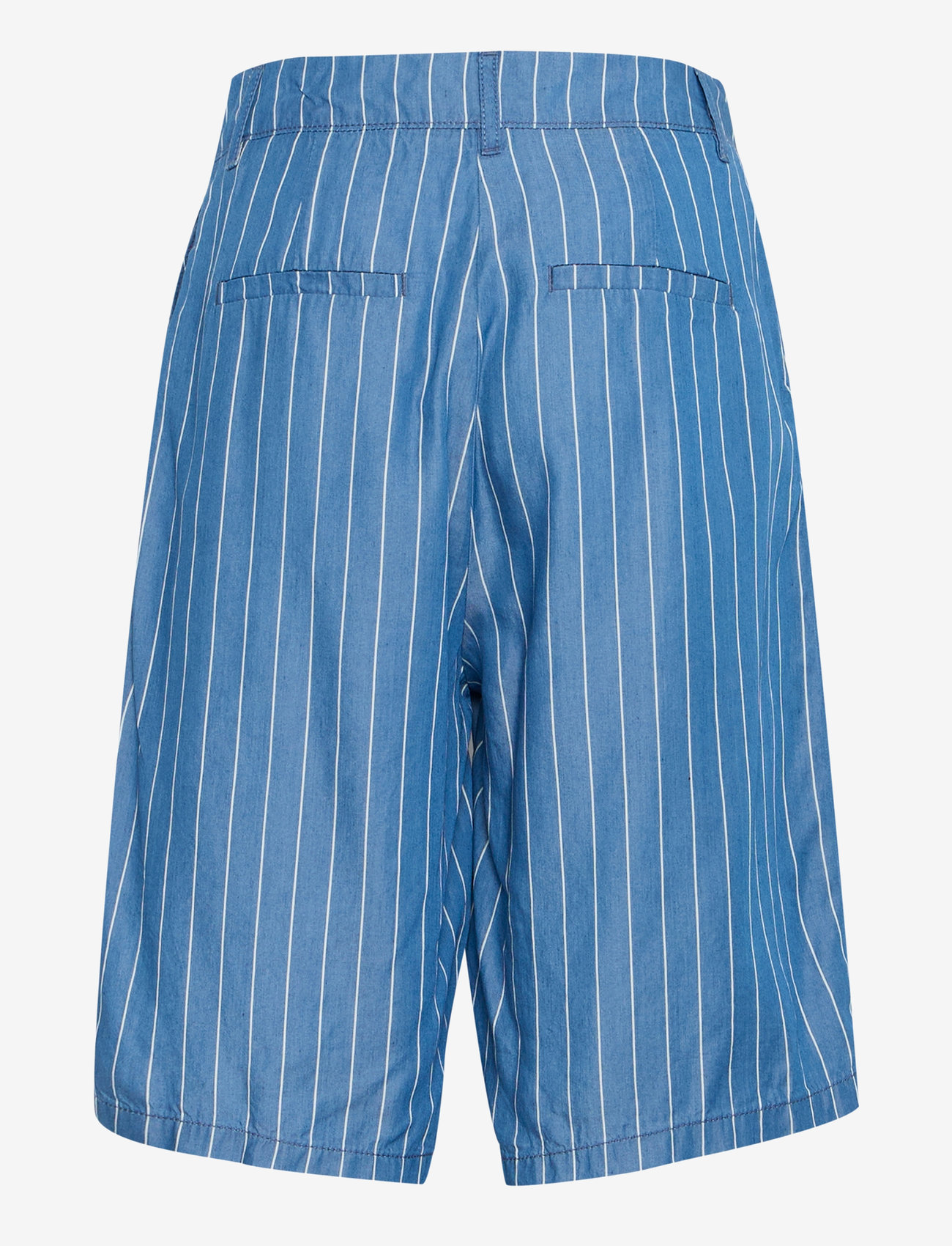 ICHI - IHBECCOS SHO - paper bag shorts - blue pinstripe - 1