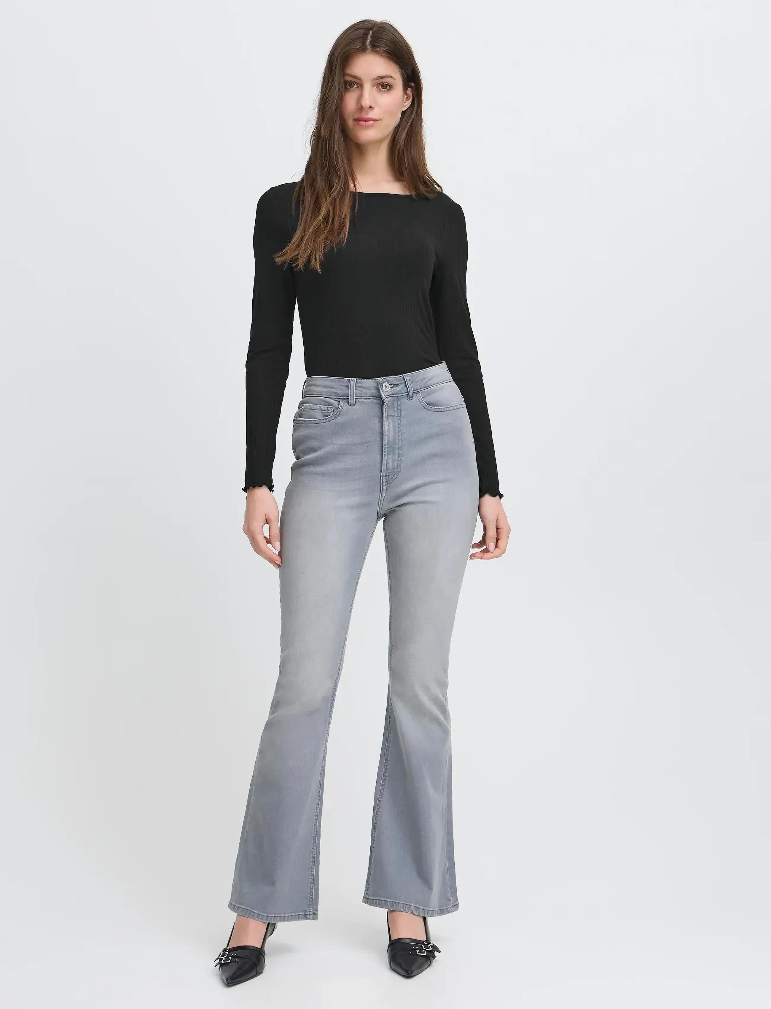 ICHI IHCELLA LS - Langermede topper - BLACK / black