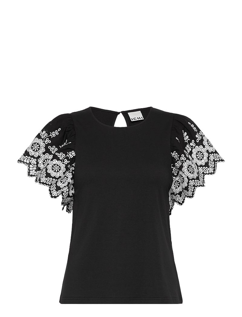ICHI - IHMALUI SS - kurzämlige blusen - black - 1
