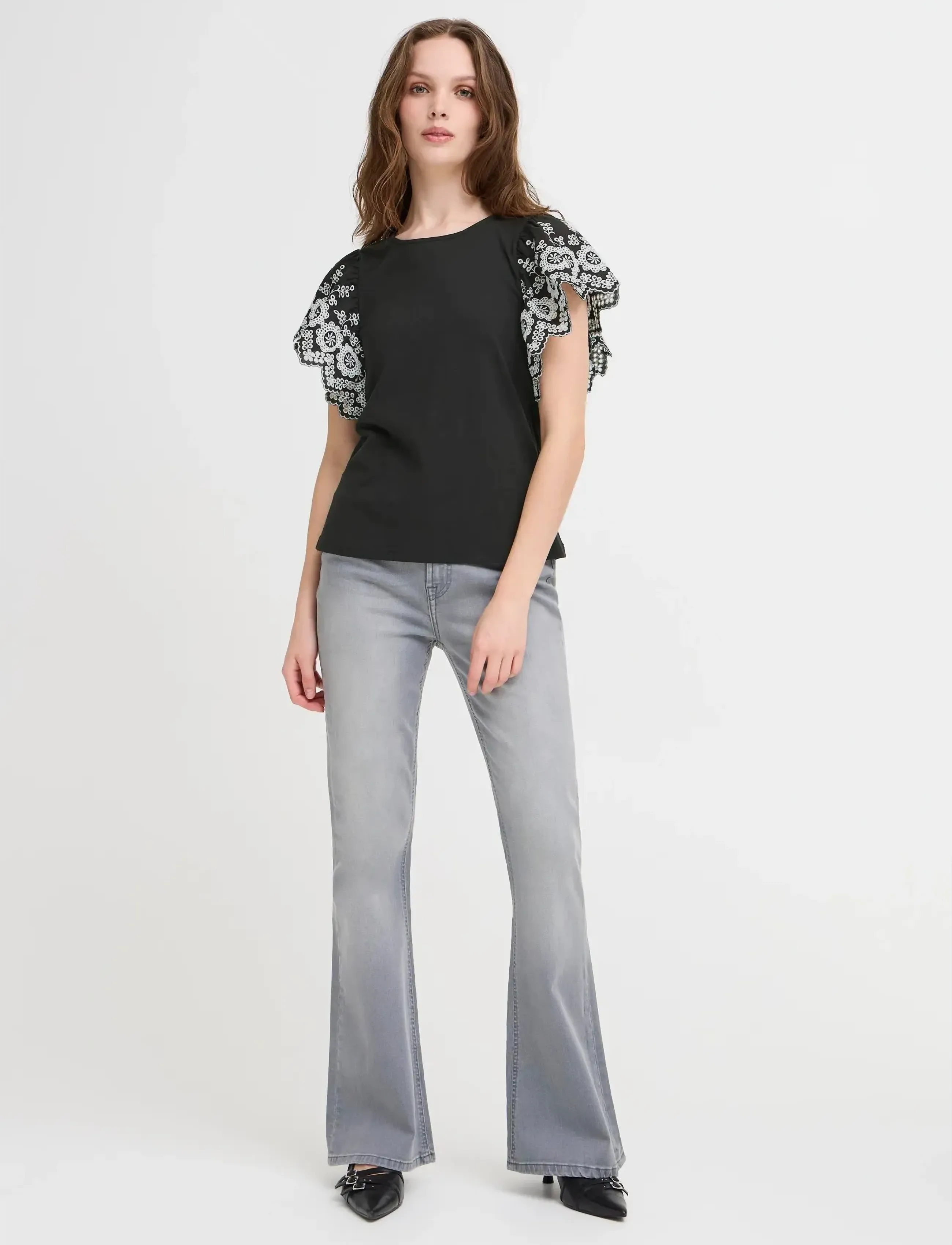 ICHI IHMALUI SS - Short-sleeved blouses - BLACK / black