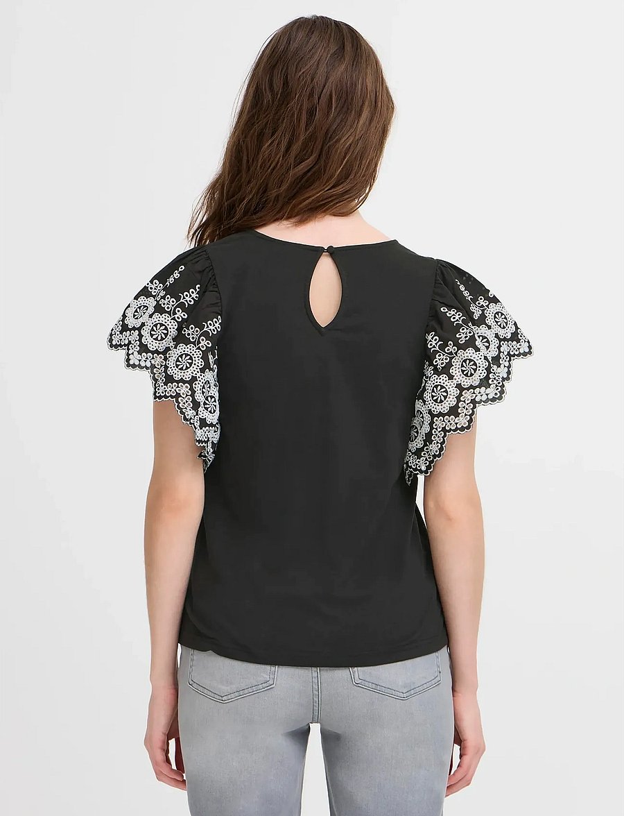 ICHI - IHMALUI SS - kurzärmelige blusen - black - 3