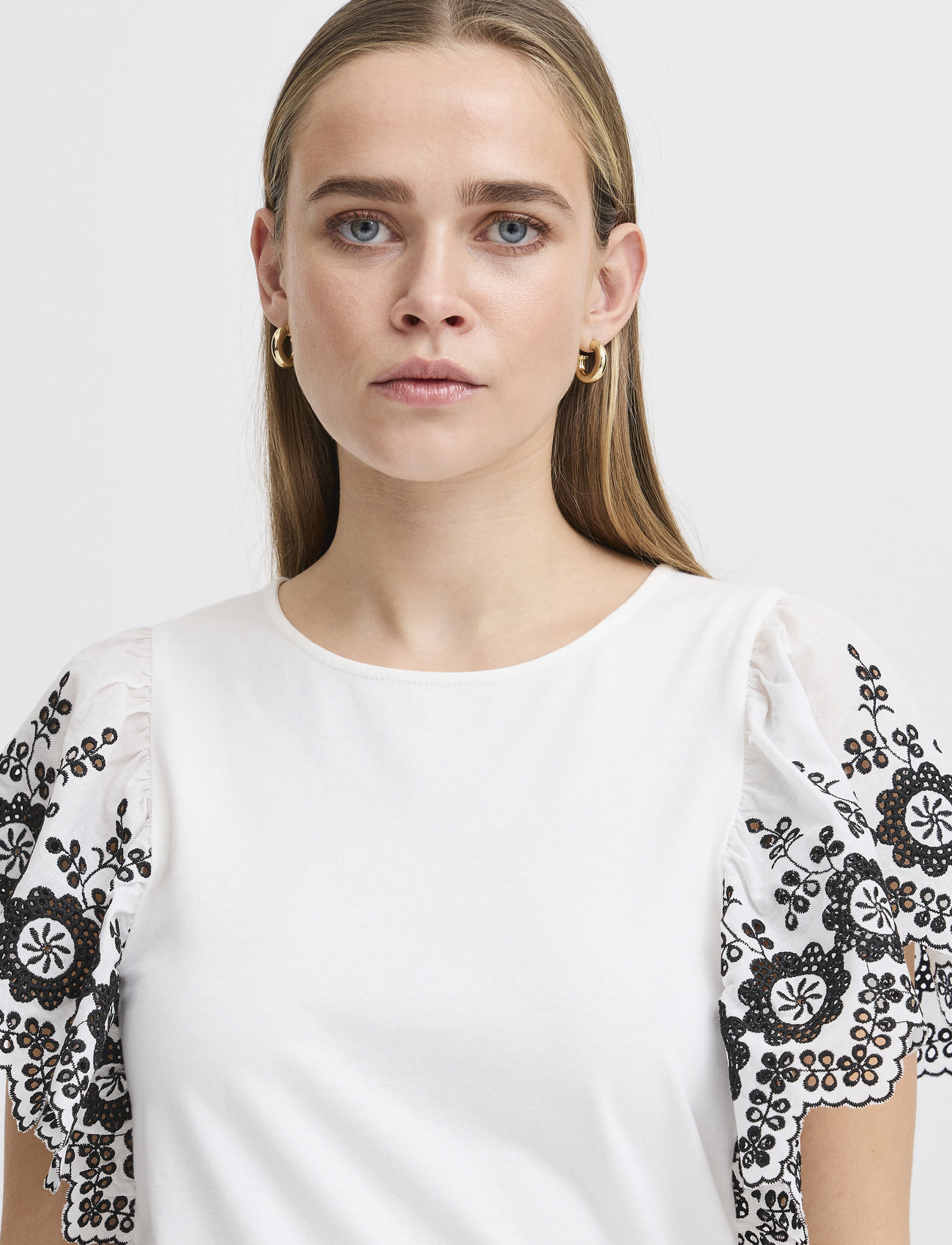 ICHI - IHMALUI SS - short-sleeved blouses - cloud dancer - 5