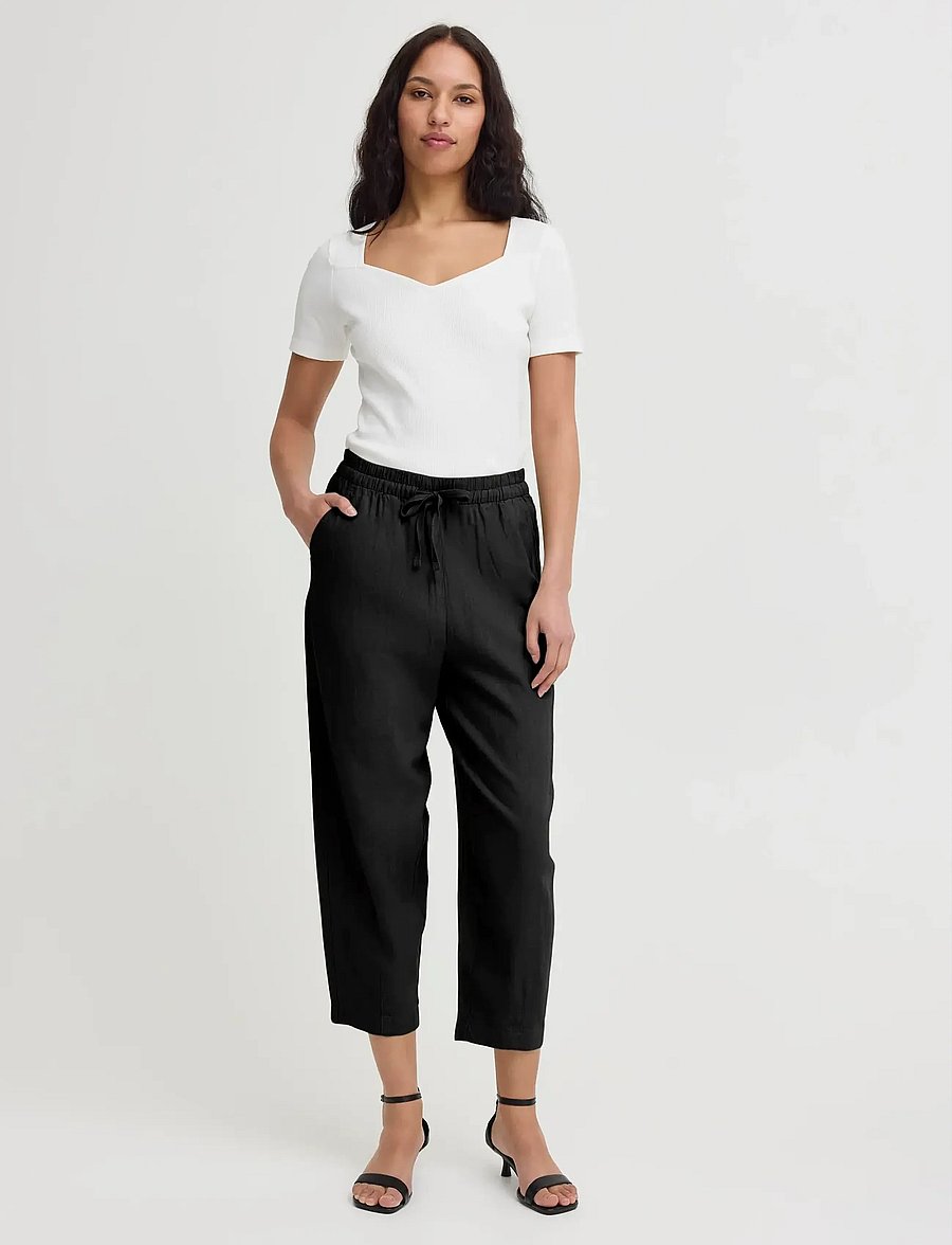 ICHI - IHLINNO PA BARREL - barrel trousers - black - 0