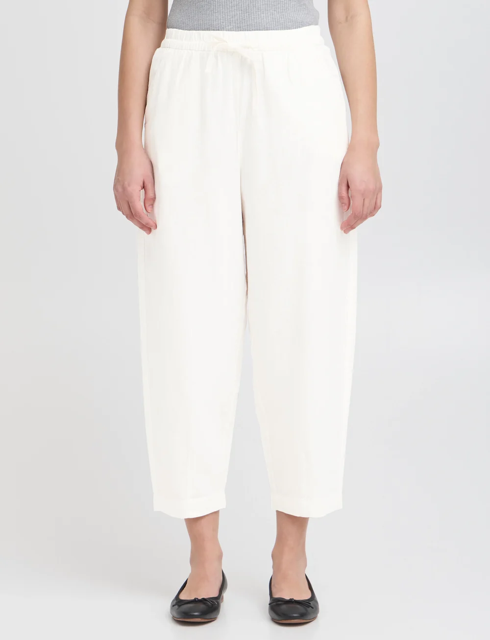 ICHI - IHLINNO PA BARREL - linen trousers - cloud dancer - 3