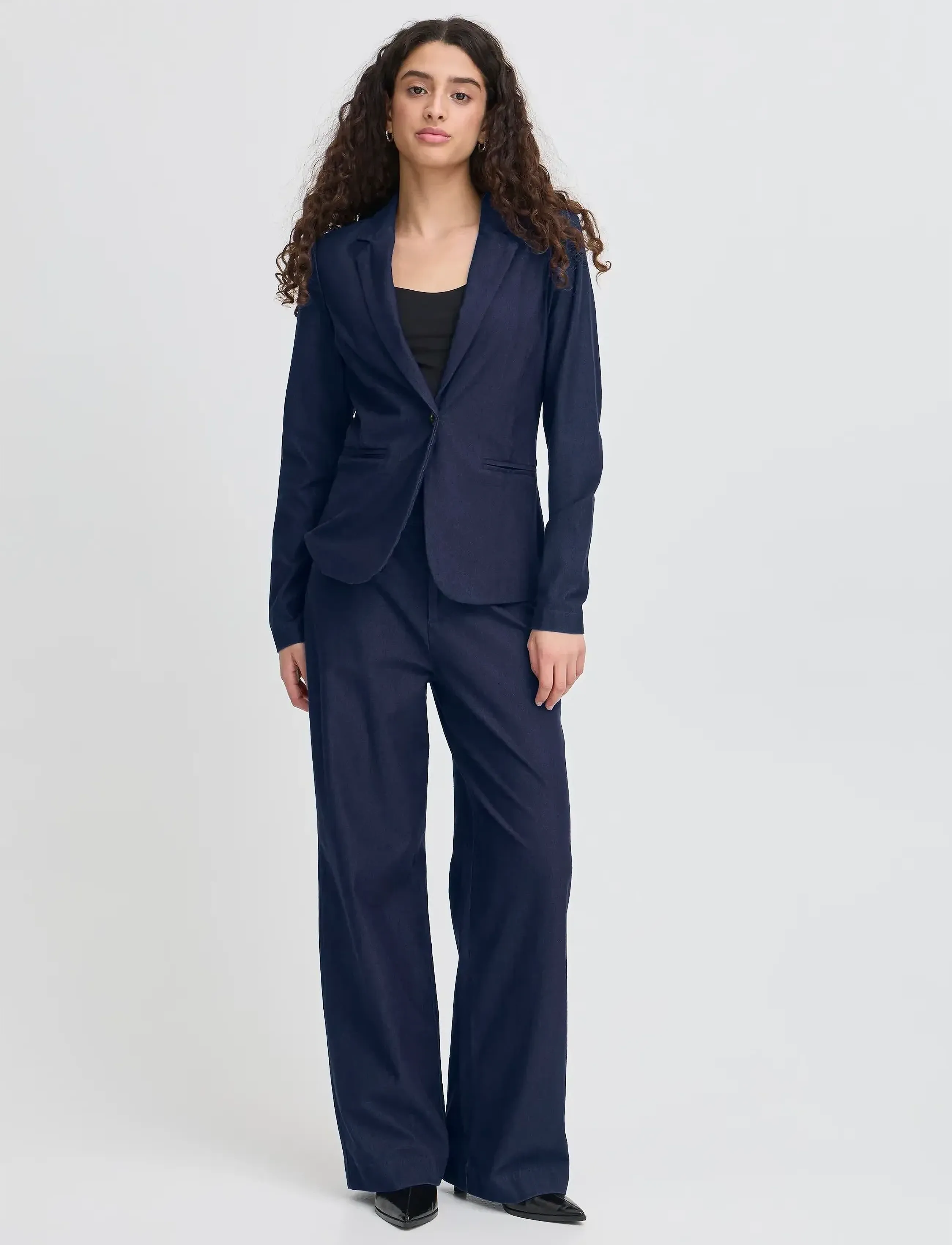 ICHI Ihkate Bl Denim, XS, Blazer, Marineblau - Single Breasted Frauen