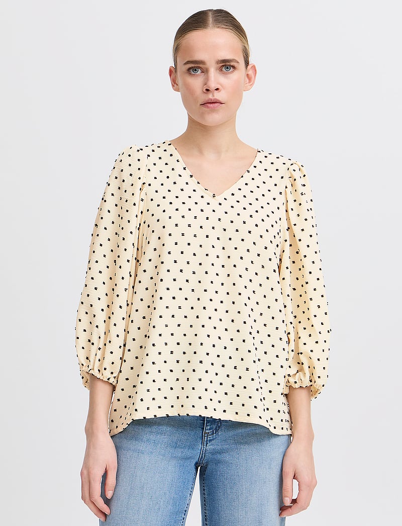 ICHI - IHZABBY MS - kortærmede bluser - almond milk - 0