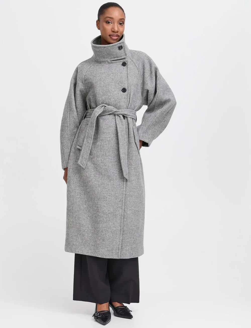 ICHI - IHGAZIVA JA2 - trenchcoats - grey melange - 4