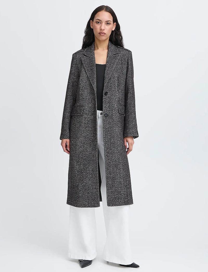 ICHI - IHEMMALU JA4 - trenchcoats - black herringbone structure - 0