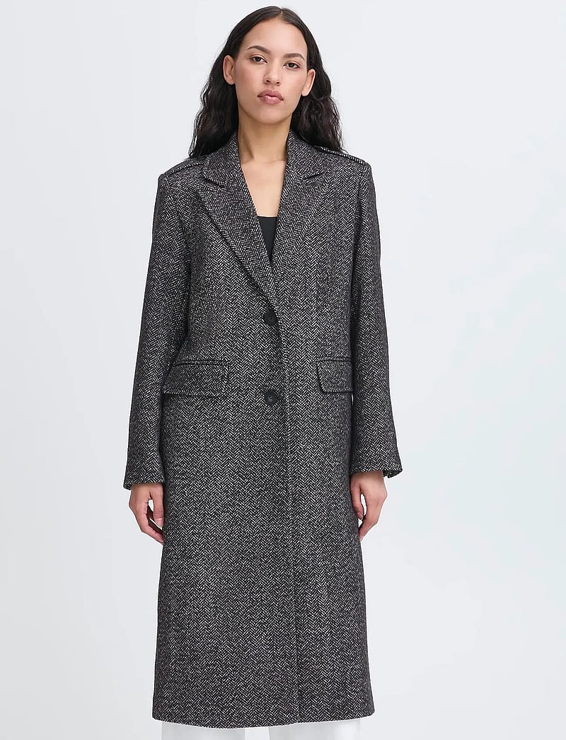 ICHI - IHEMMALU JA4 - trenchcoats - black herringbone structure - 4