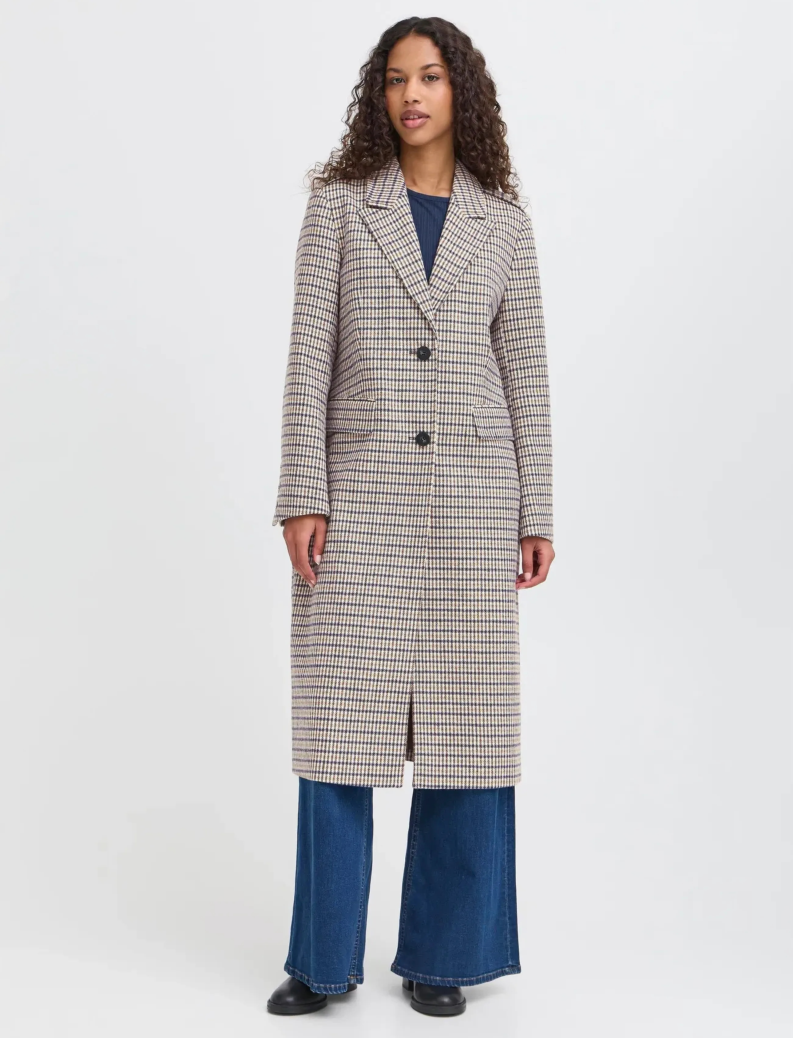 ICHI - IHEMMALU JA4 - overtøj - dark navy multi check - 4