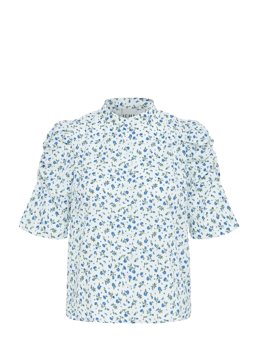 ICHI - IHQWIN SH3 - kortærmede skjorter - cloud dancer/blue flower - 1
