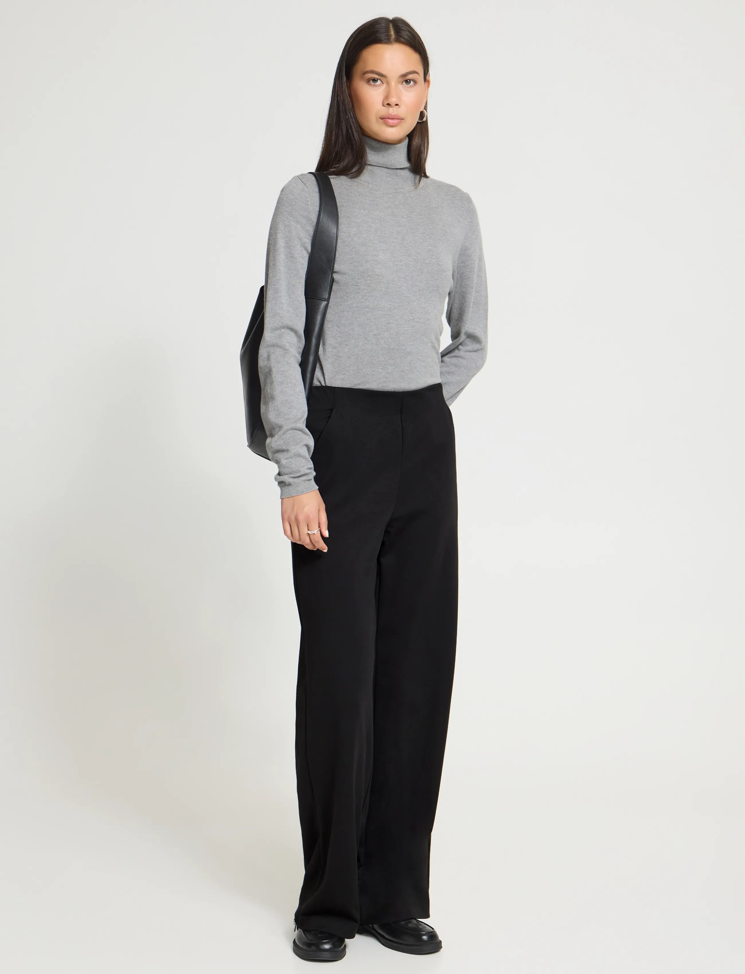 ICHI Ihkate Wide Pa2, L, Black, Bukser > Brede Ben, Dame