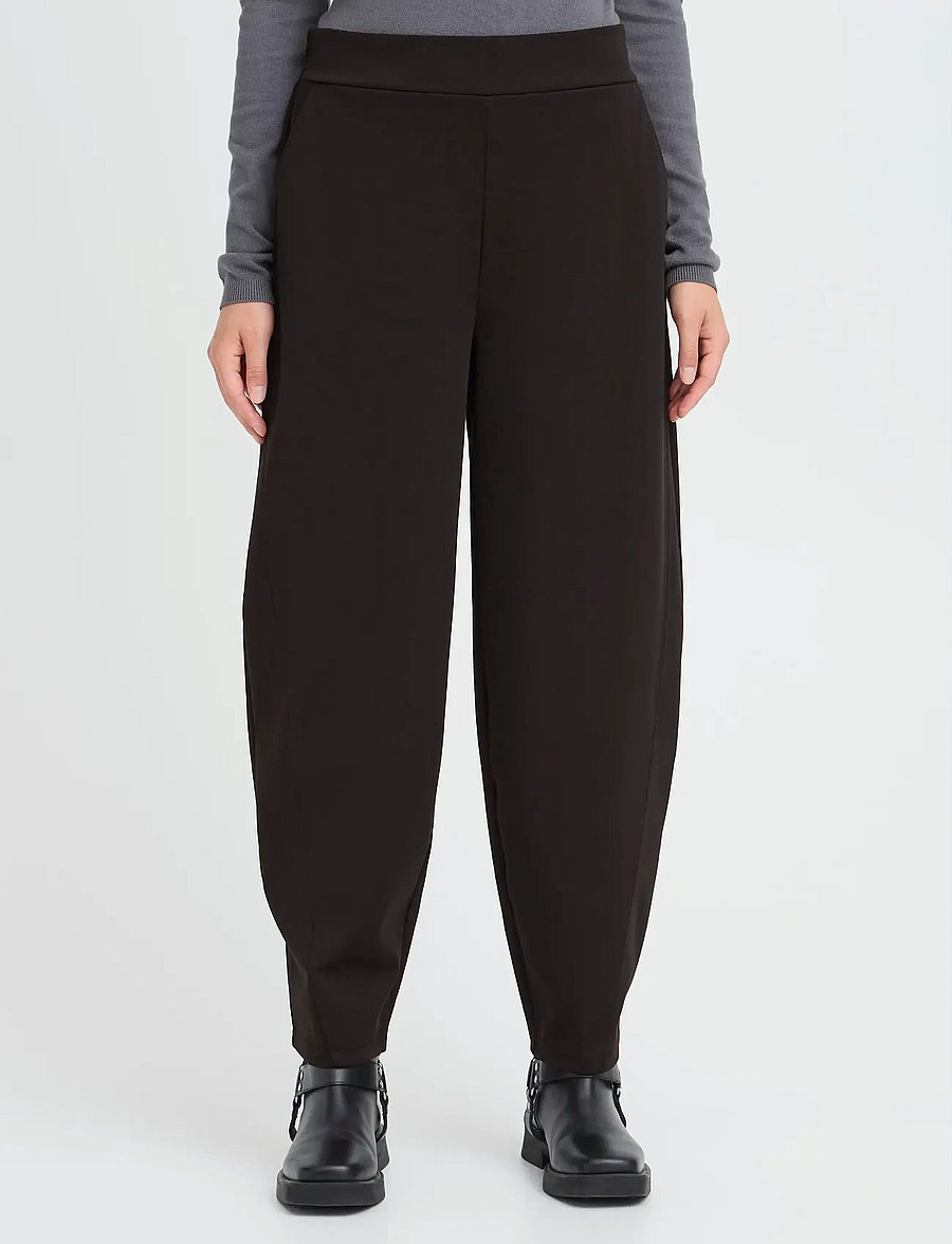 ICHI - IHKATE BARREL PA - hosen mit geradem bein - black - 5