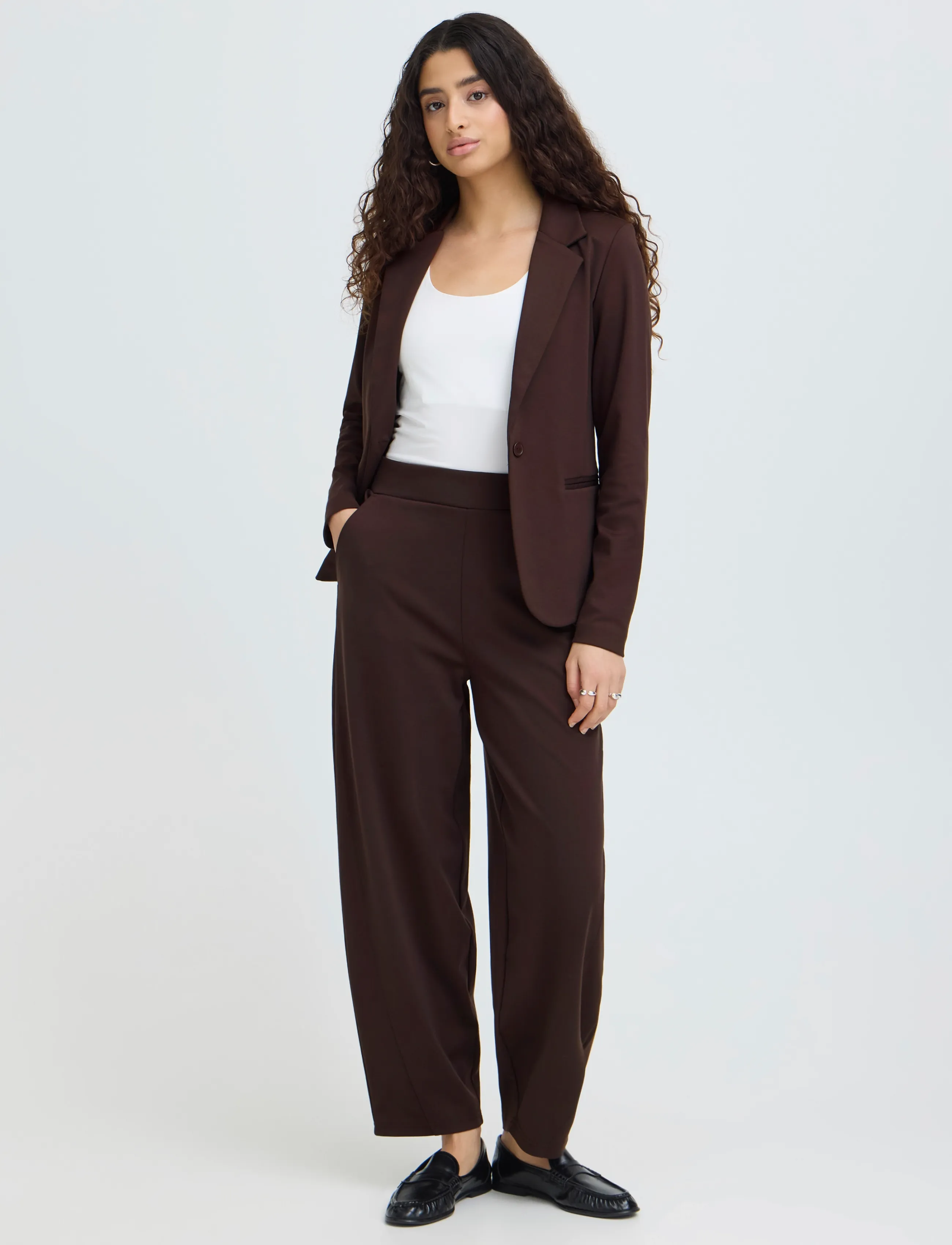 ICHI Ihkate Barrel Pa, S, Brown, Trousers > Barrel Trousers, Dame
