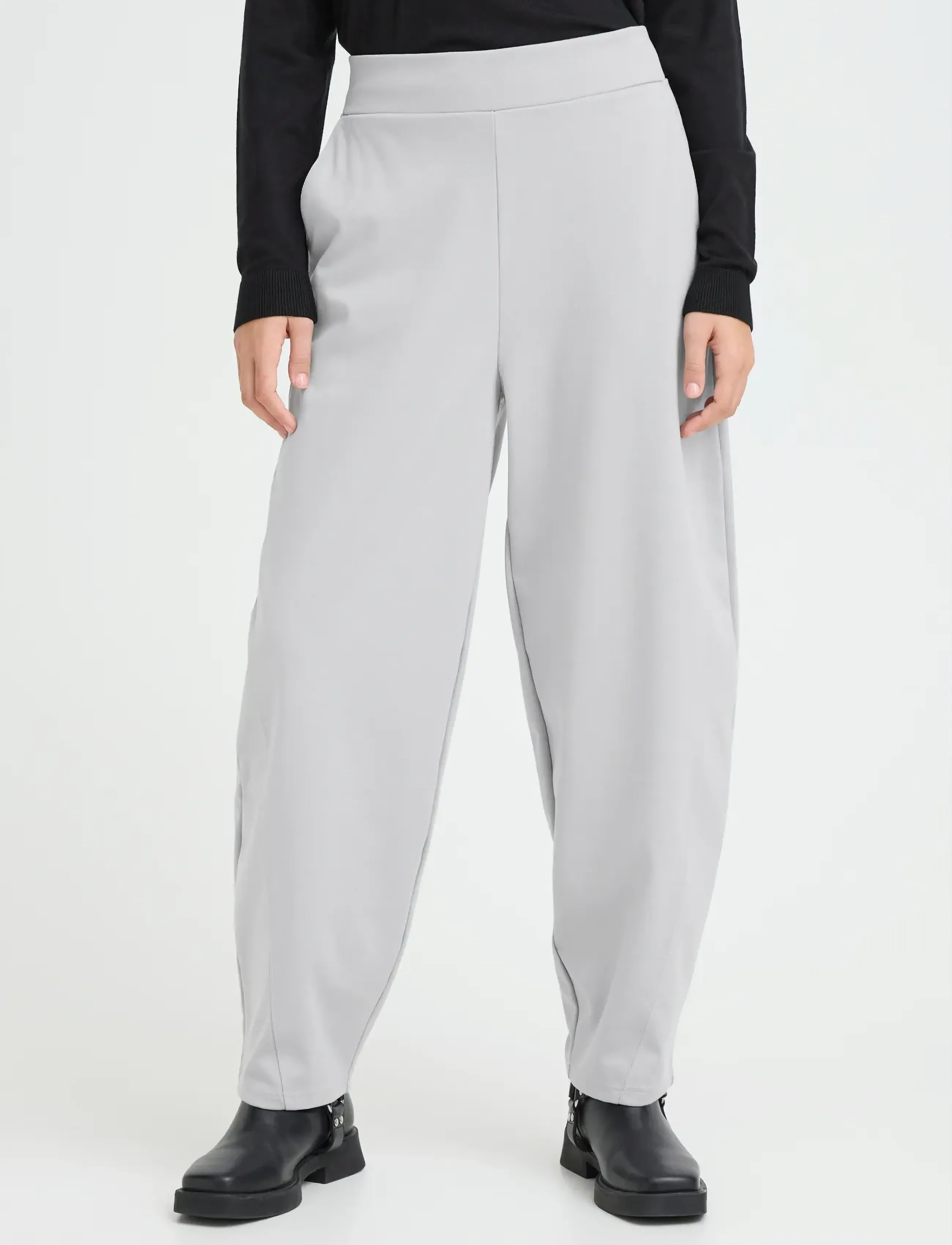 ICHI - IHKATE BARREL PA - hosen mit geradem bein - sleet - 5