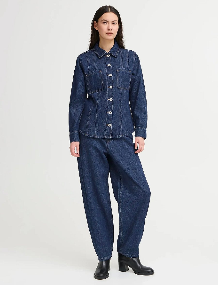 ICHI - IHBERISEL JA - jeansskjortor - denim authentic blue - 0