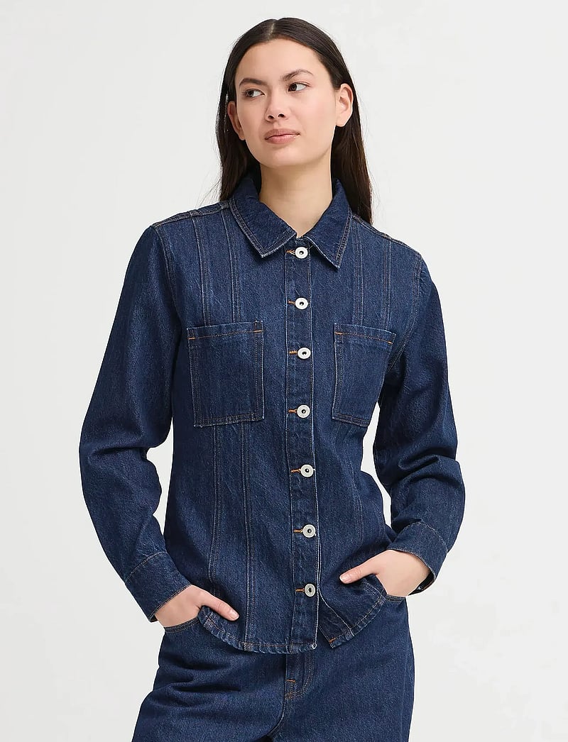ICHI - IHBERISEL JA - denim shirts - denim authentic blue - 4