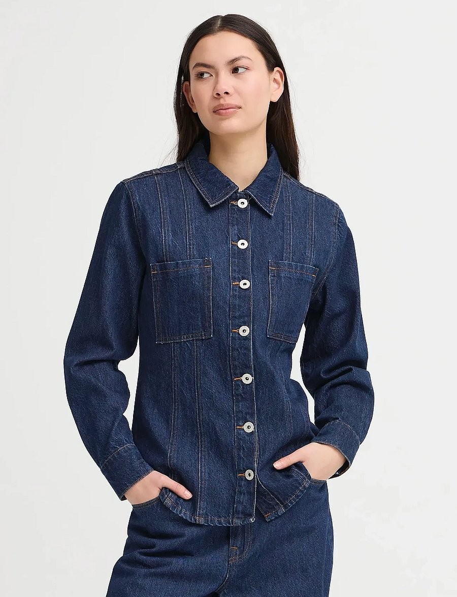 ICHI - IHBERISEL JA - jeansskjortor - denim authentic blue - 4