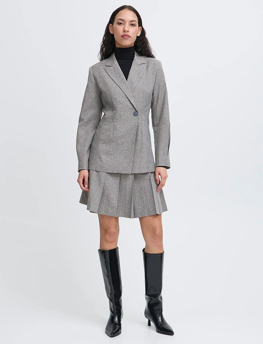 ICHI - IHUNOLA BL - single breasted blazers - salt and peber melange - 0