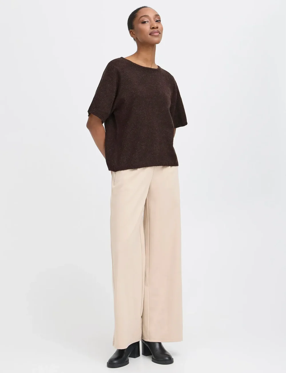 ICHI - IHKAMARA SS - cardigans - chocolate torte - 0