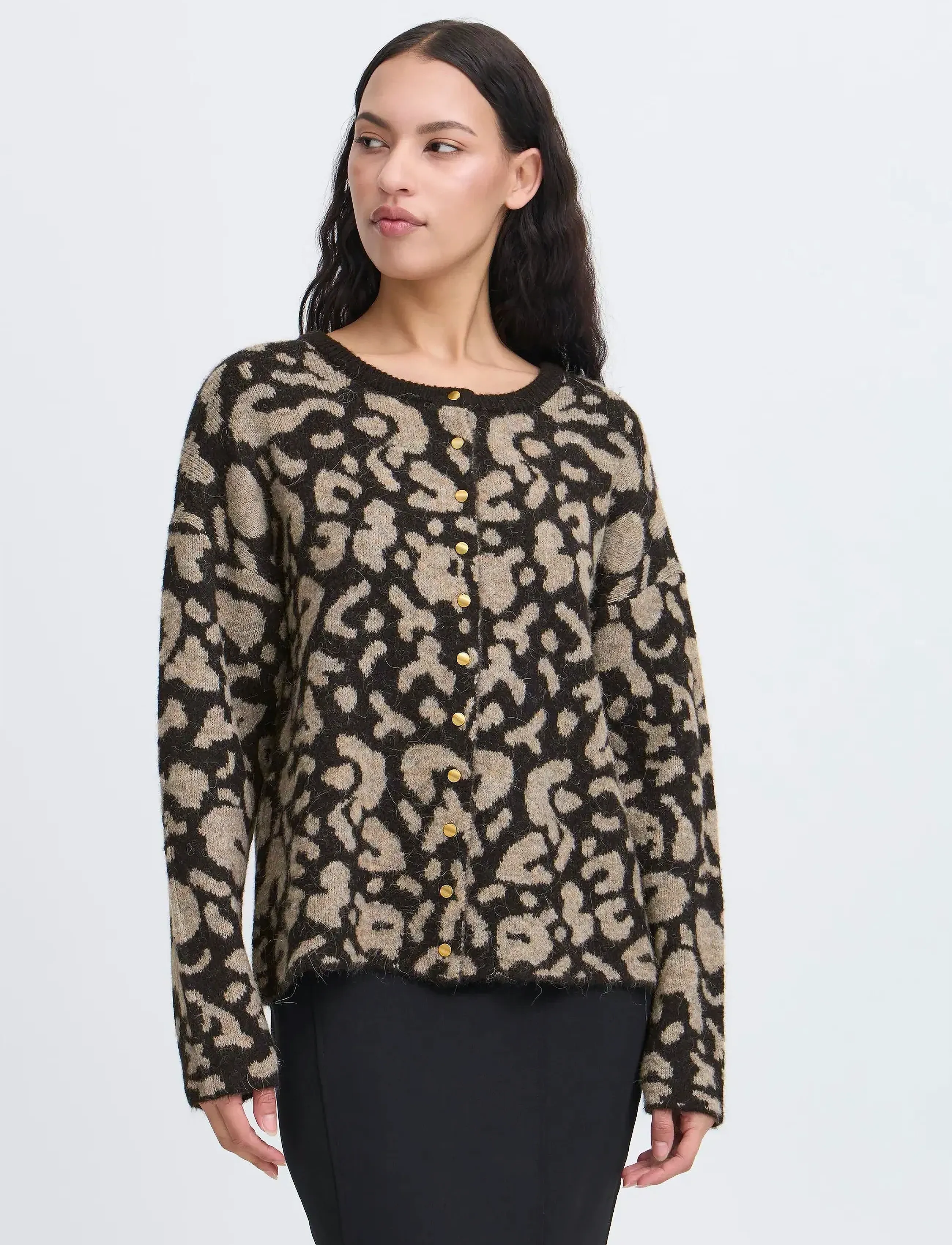 ICHI - IHKAMARA CA15 - cardigans - spotted animal - 4