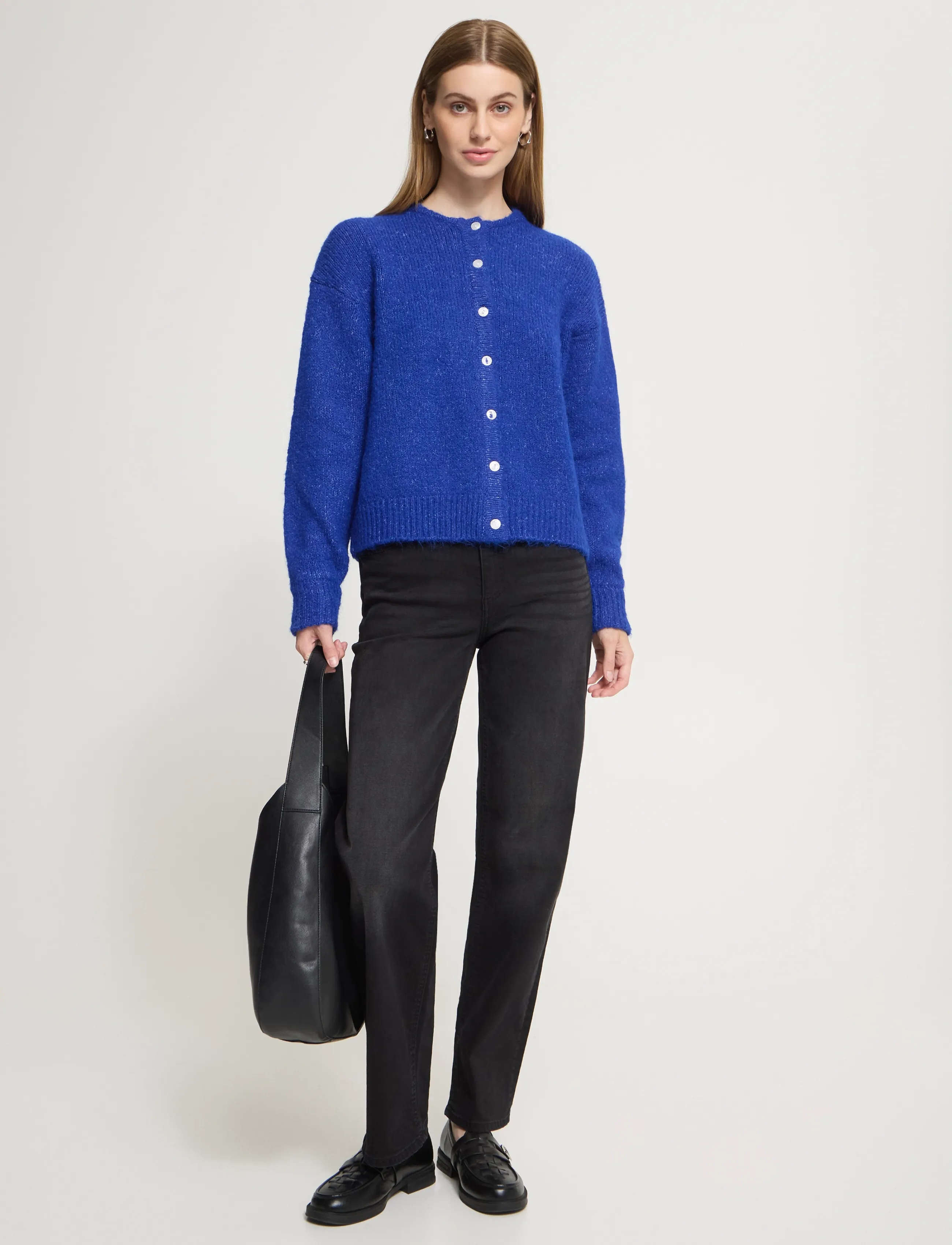 ICHI Ihbelablue Ca, L, Blue, Strik > Cardigans, Dame