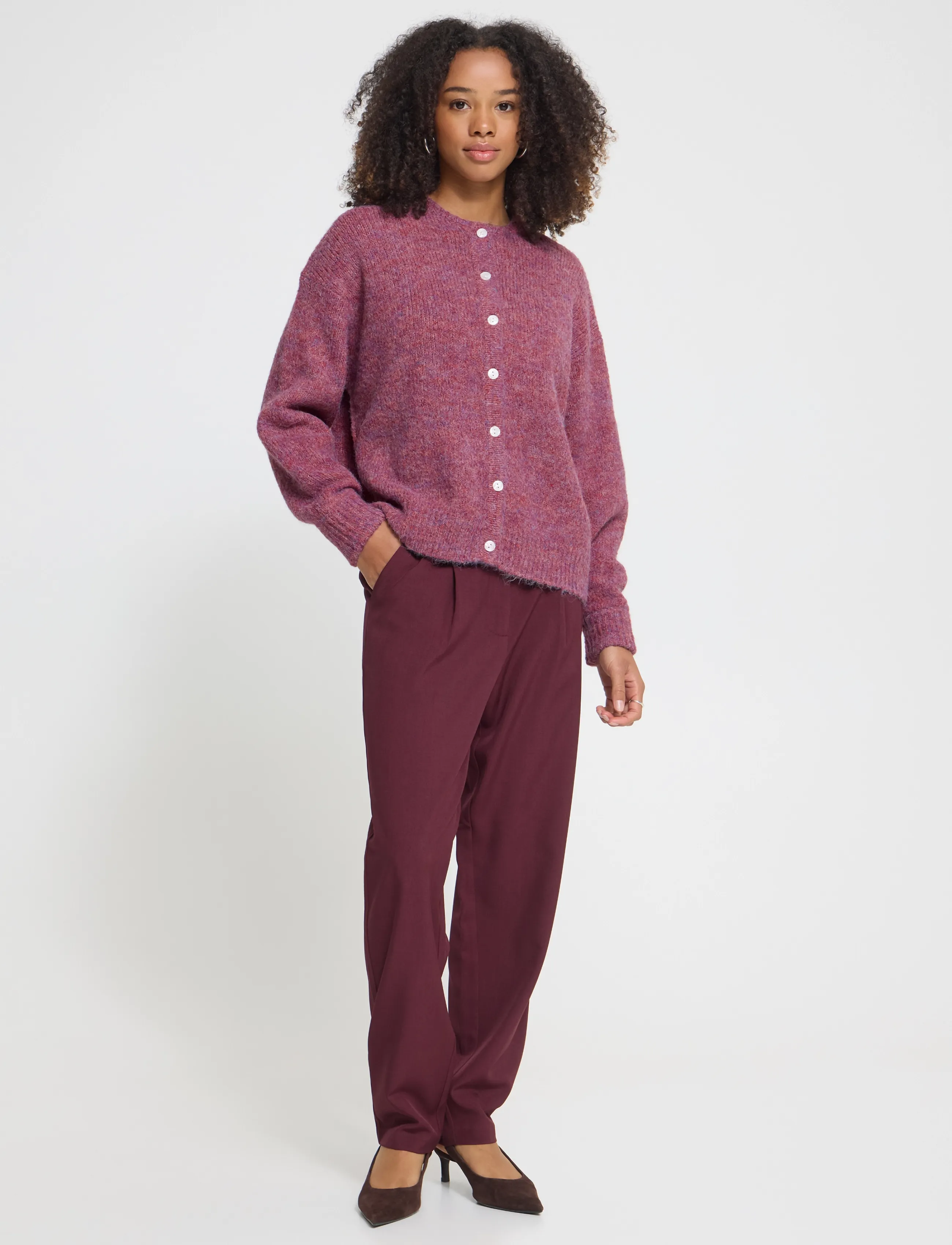 ICHI Ihbelablue Ca, Damen, Strickjacke, Rosa, Gr.XL