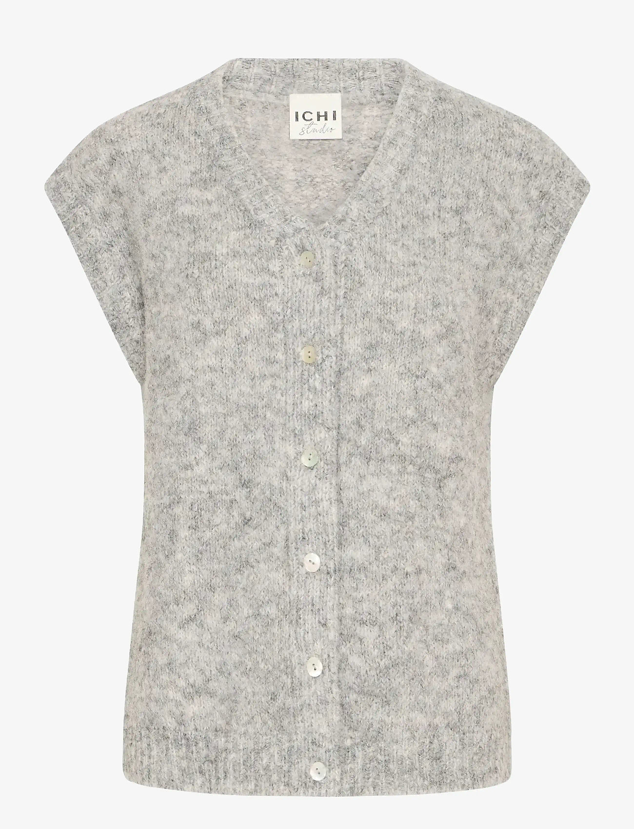 ICHI - IHBELABLUE WA - stickade västar - light grey melange - 1