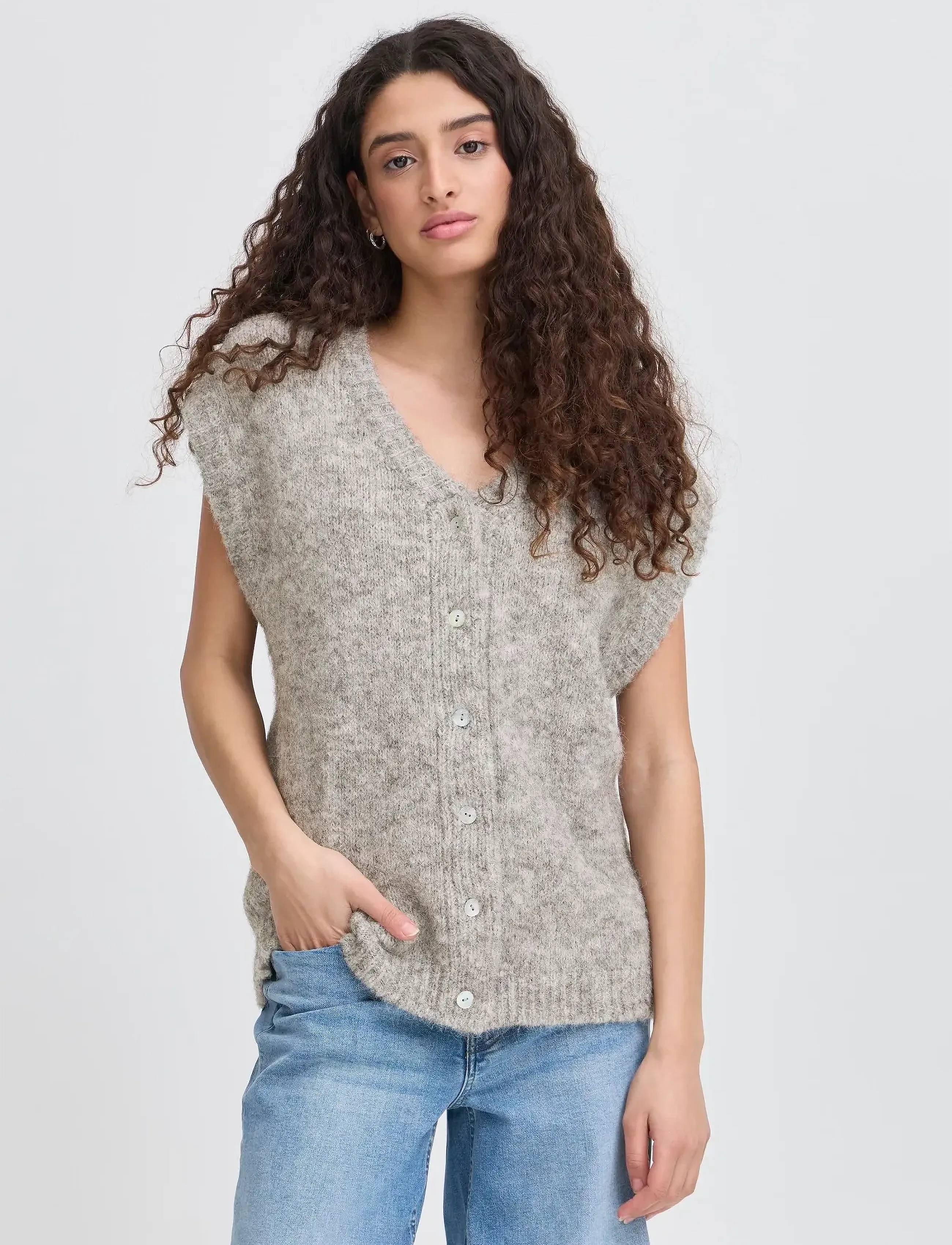 ICHI - IHBELABLUE WA - laveste priser - light grey melange - 4