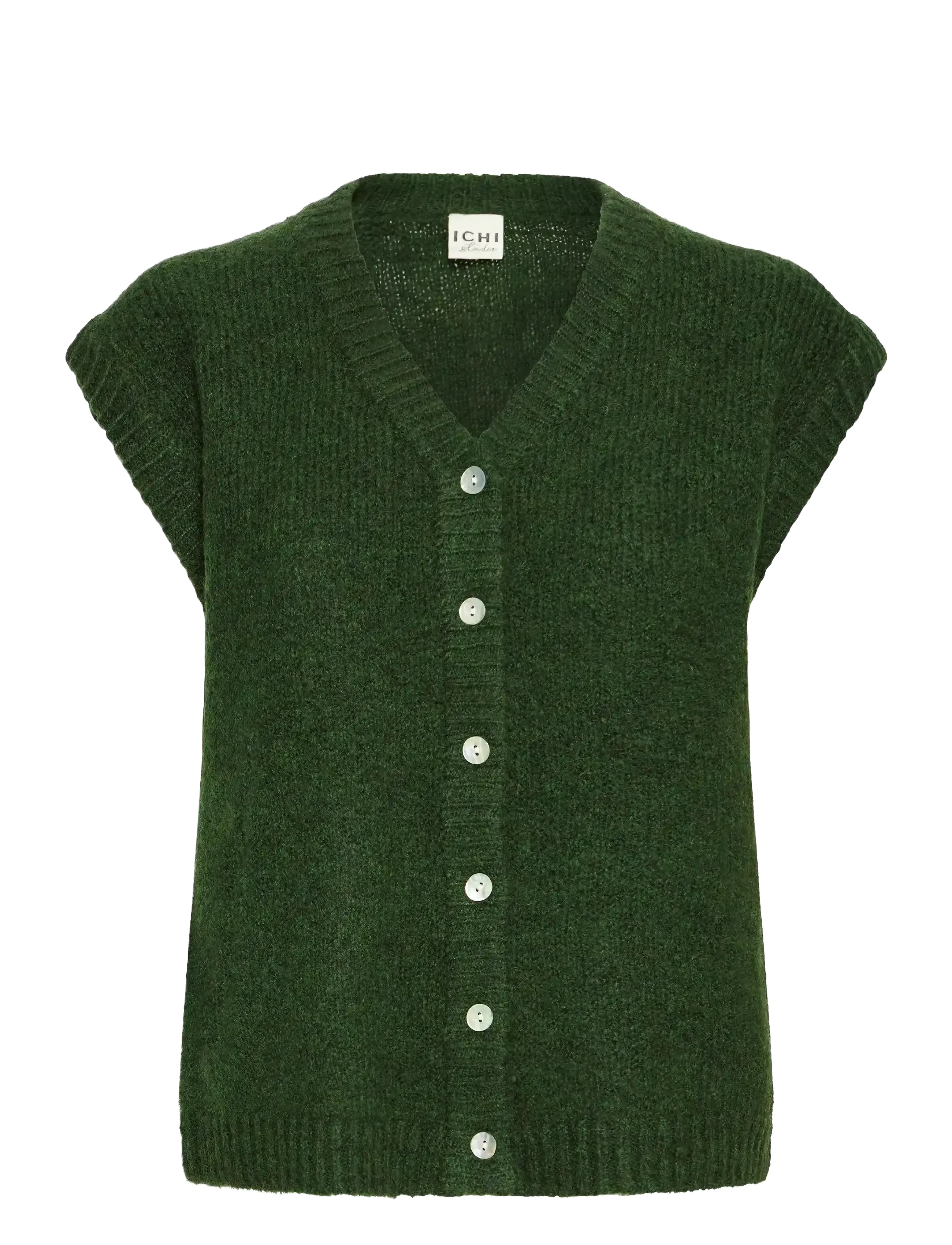 ICHI - IHBELABLUE WA - strikkevester - rifle green melange - 1