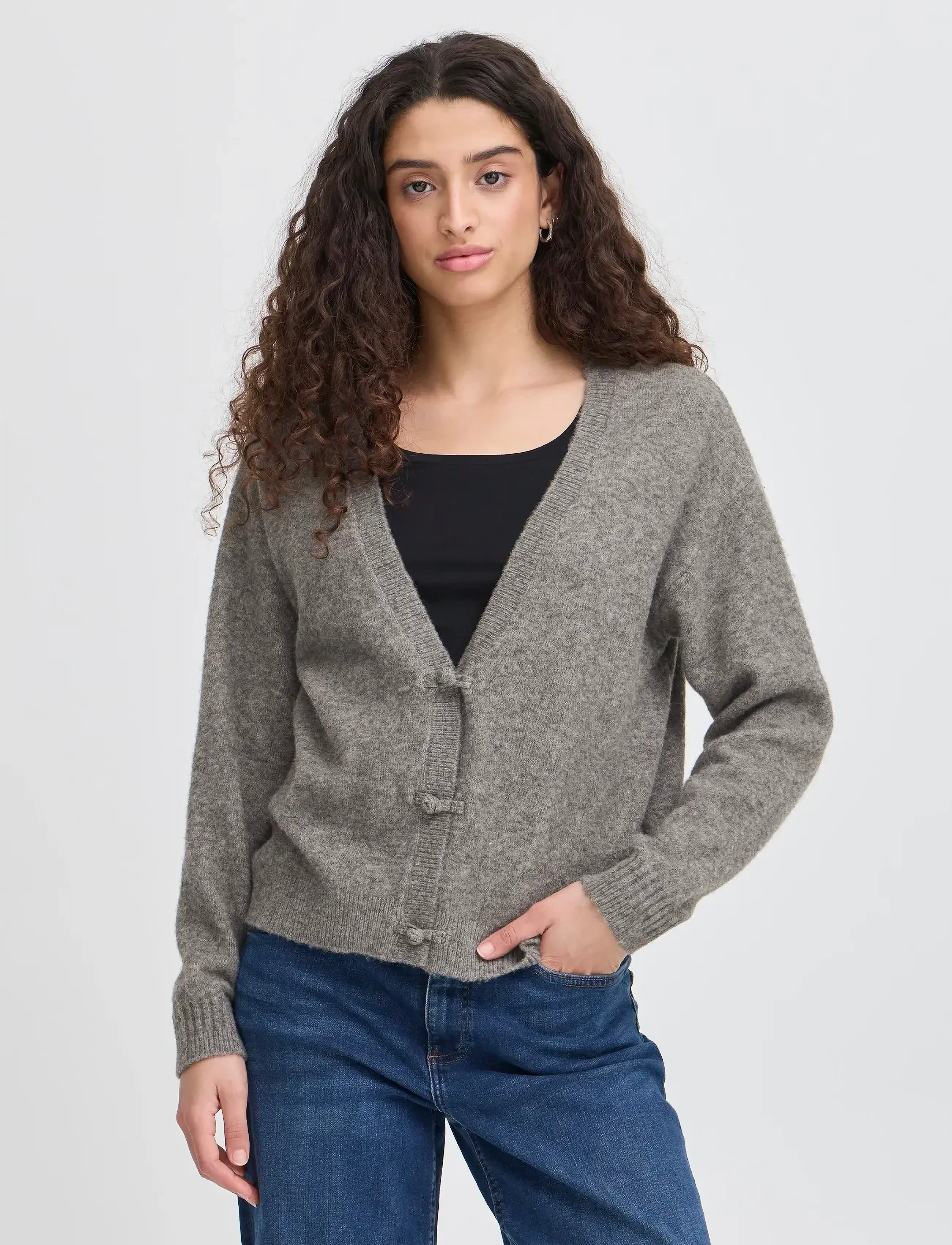 ICHI - IHDASILA CA - cardigans - dark grey melange - 4