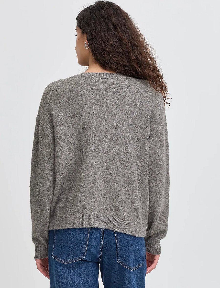ICHI - IHDASILA CA - strickjacken - dark grey melange - 5