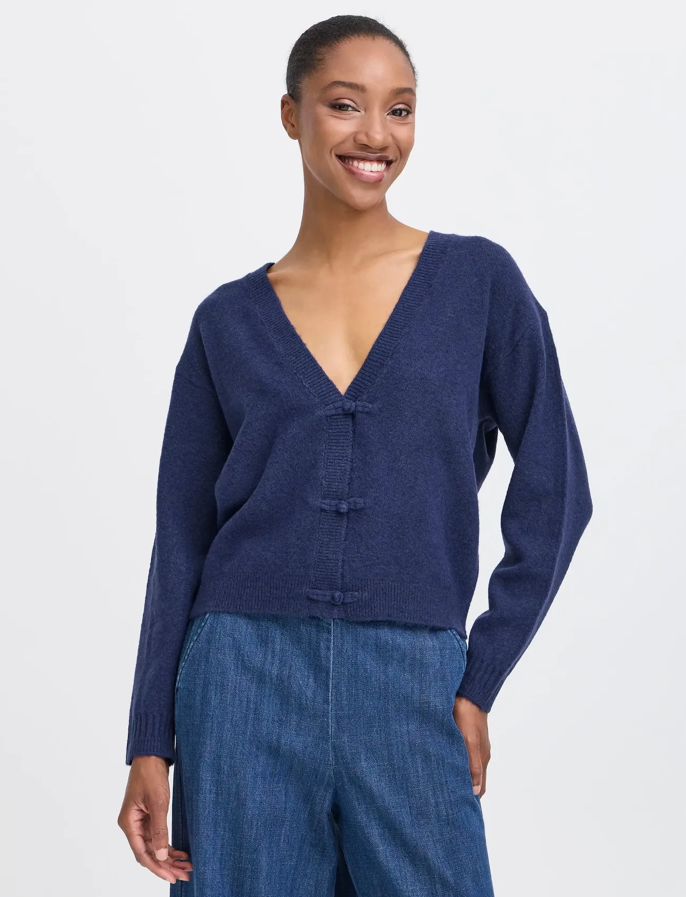 ICHI - IHDASILA CA - cardigans - patriot blue - 4