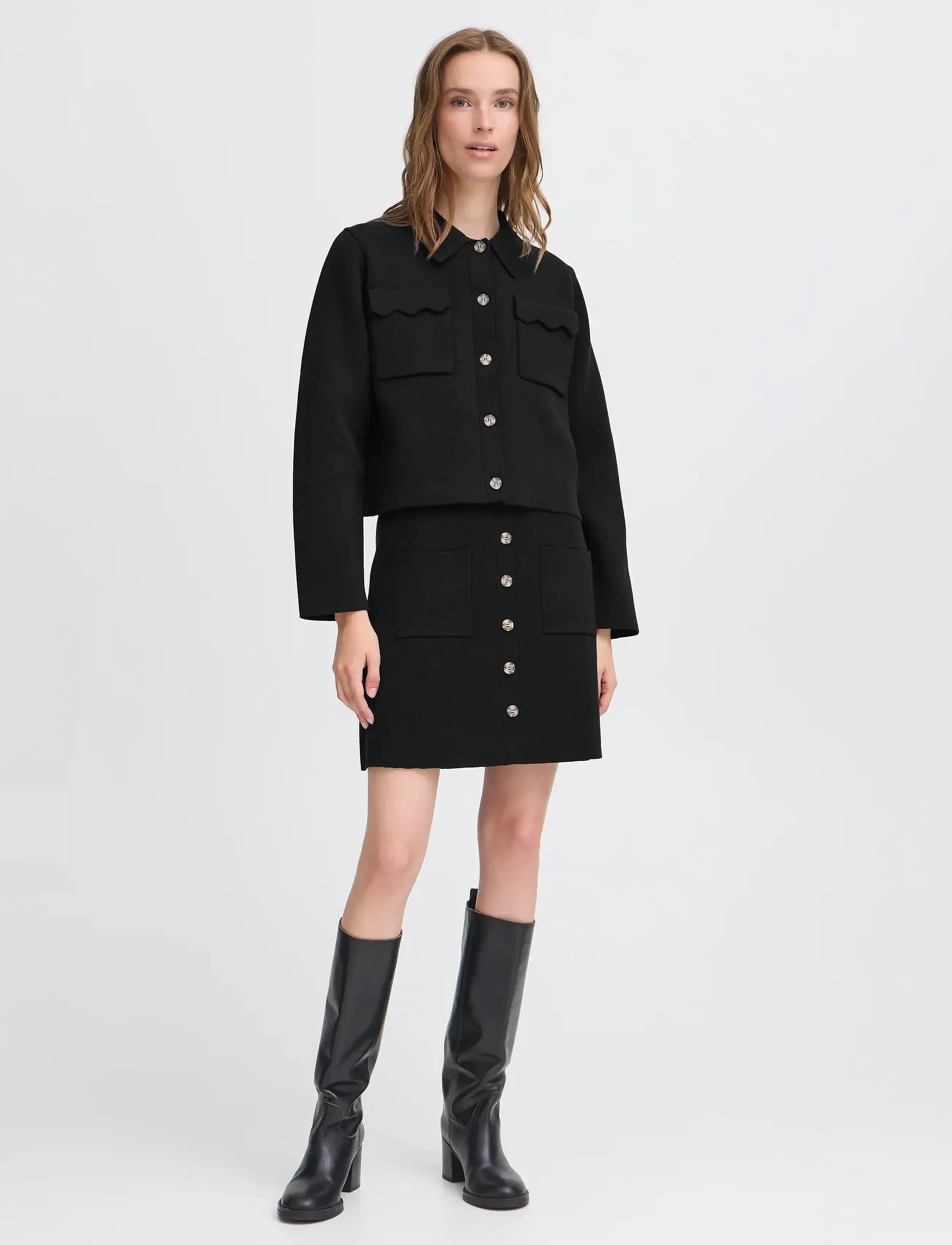 ICHI Ihketty Ca2, M, Black, Strik > Cardigans, Dame