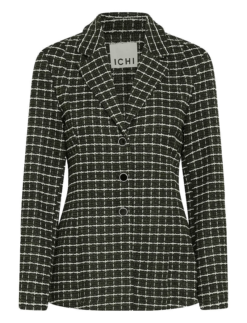 ICHI - IHKATE CLOULE BL - einreihige blazer - rifle green check - 1