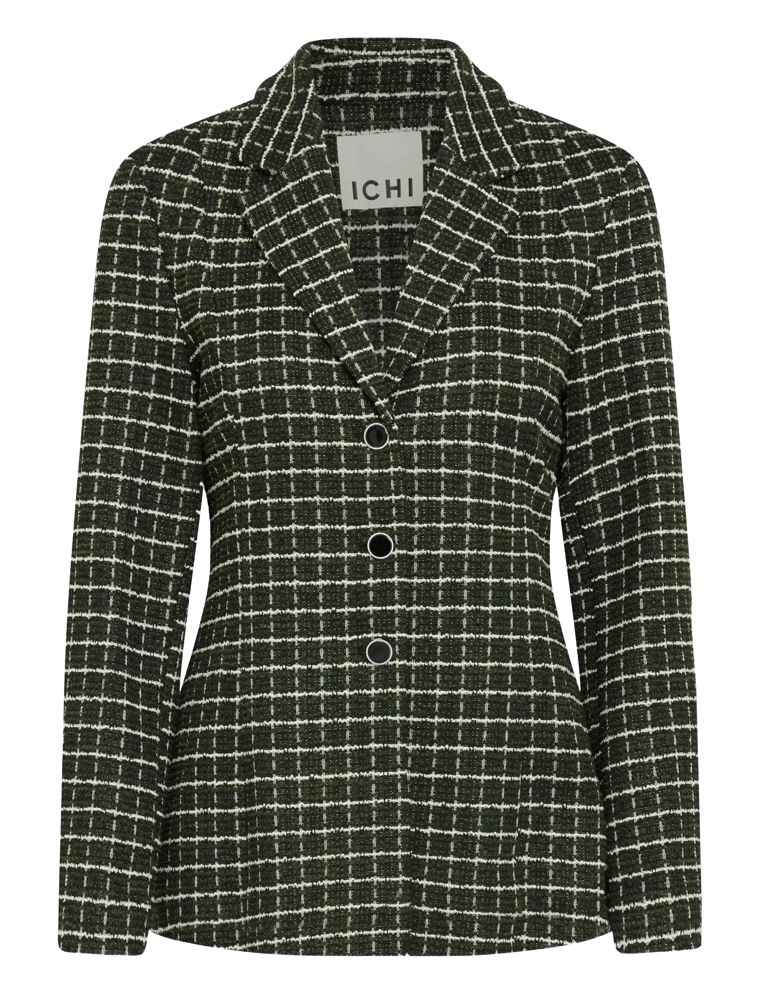 ICHI IHKATE CLOULE BL - Tøj - RIFLE GREEN CHECK / khaki/green