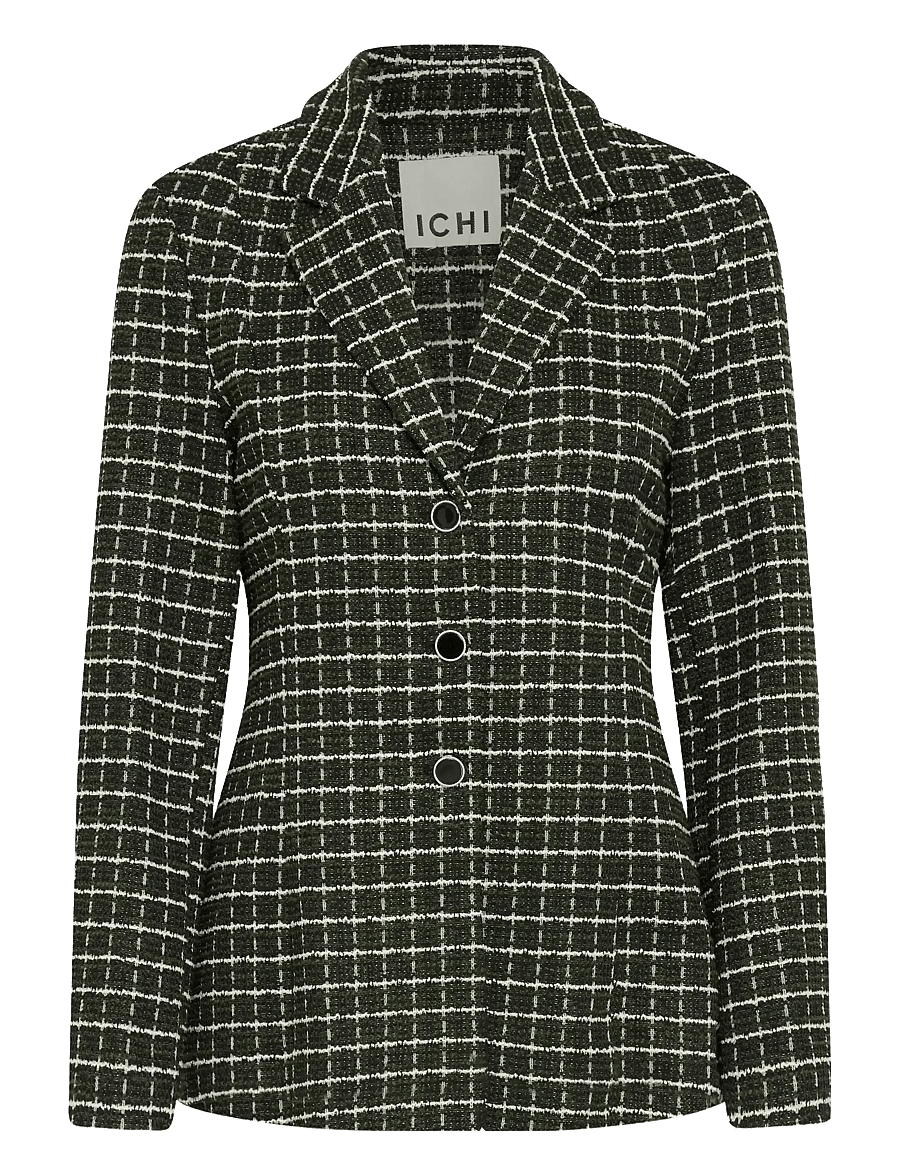 ICHI - IHKATE CLOULE BL - einreihige blazer - rifle green check - 1