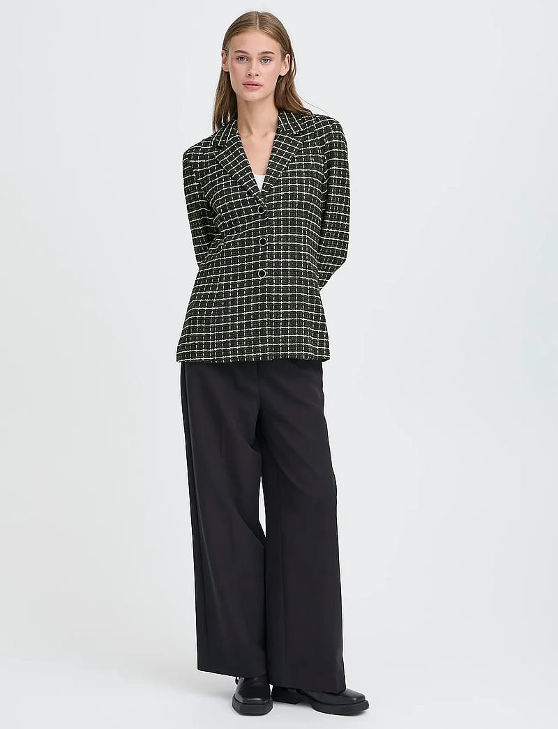 ICHI - IHKATE CLOULE BL - einreihige blazer - rifle green check - 0