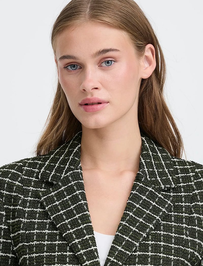 ICHI - IHKATE CLOULE BL - einreihige blazer - rifle green check - 5