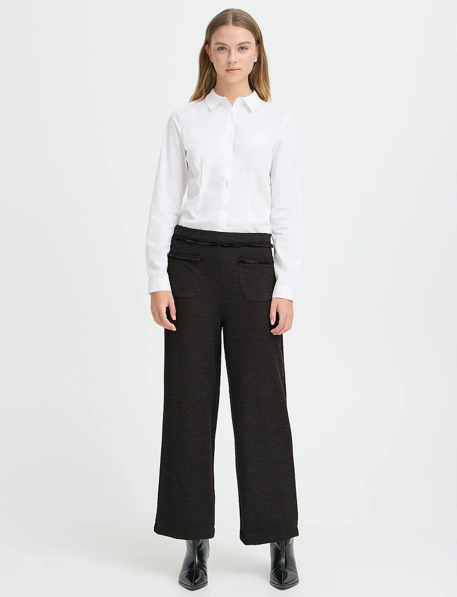 ICHI - IHKATE FRINGE PA - bukser med lige ben - black - 0