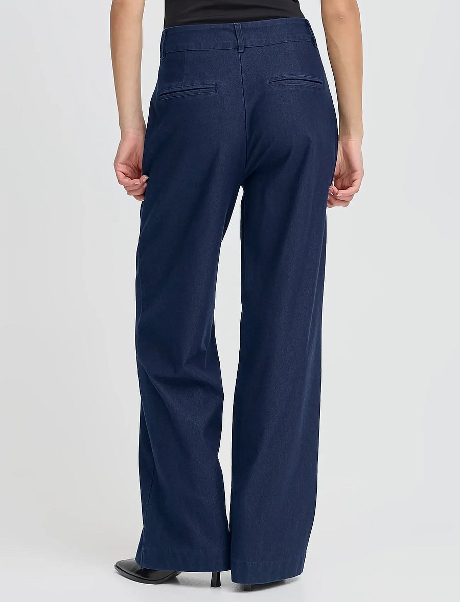 ICHI - IHKATE DENIM PA - hosen mit weitem bein - dark blue - 3